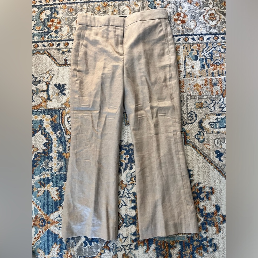 COPY - J. Crew Hayden Kickout Crop Pant in linen  - Size 6